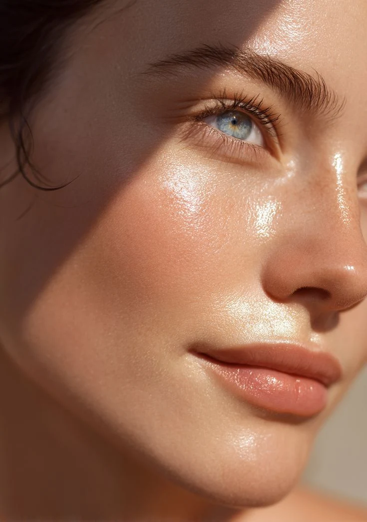 Editorial close-up portrait in warm light